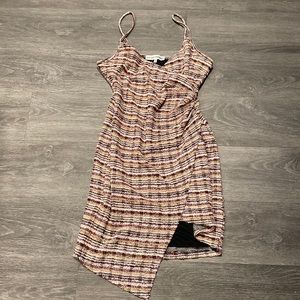 Asymmetrical knit strappy dress